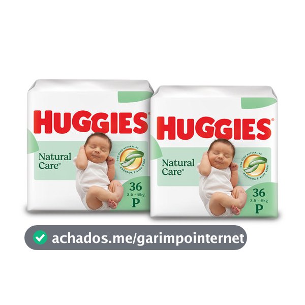 Kit 2 - Fralda Premium Huggies Natural Care P 36 Un