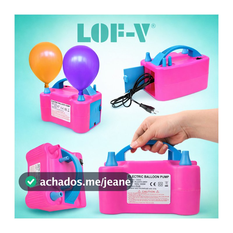 Bomba de Encher Balões Inflador Eletrico Maquina de Encher 2 Bexigas Rapido Festa Decoracão110V/220v