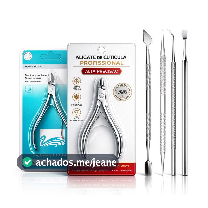 Kit Manicure 6 Peças Inox Alicate Corte Unha + Cutícula Espátula Palito Raspador Desencravador