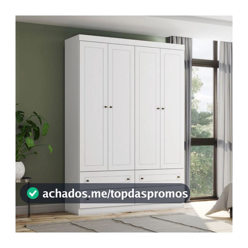 Guarda-Roupa 4 Portas 4 Gavetas Americano Henn