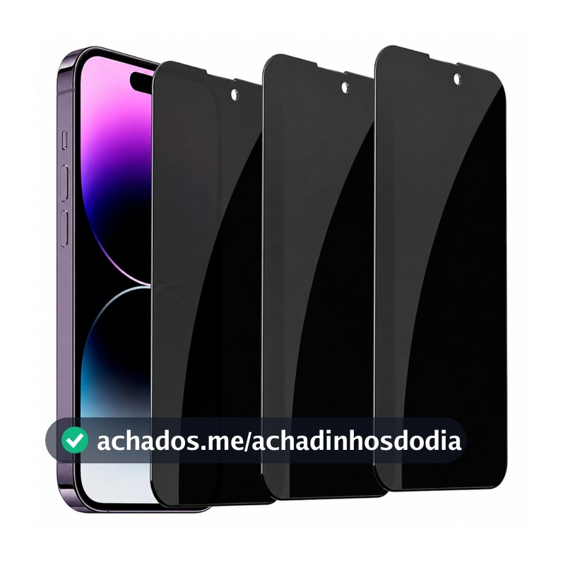 Kit 3 Películas Privativas IPhone Privacidade de Vidro 3D Spy Para Todos Modelos de IPhone