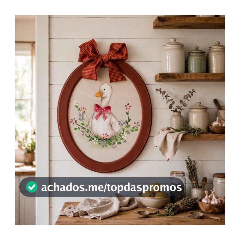 Placa Oval Farmhouse 30x20 Pintada à Mão - Cantinho do Café Rústico .