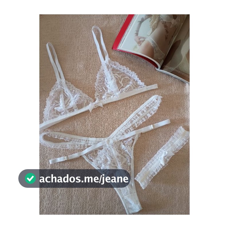 Conjunto lingerie renda bralette com liga