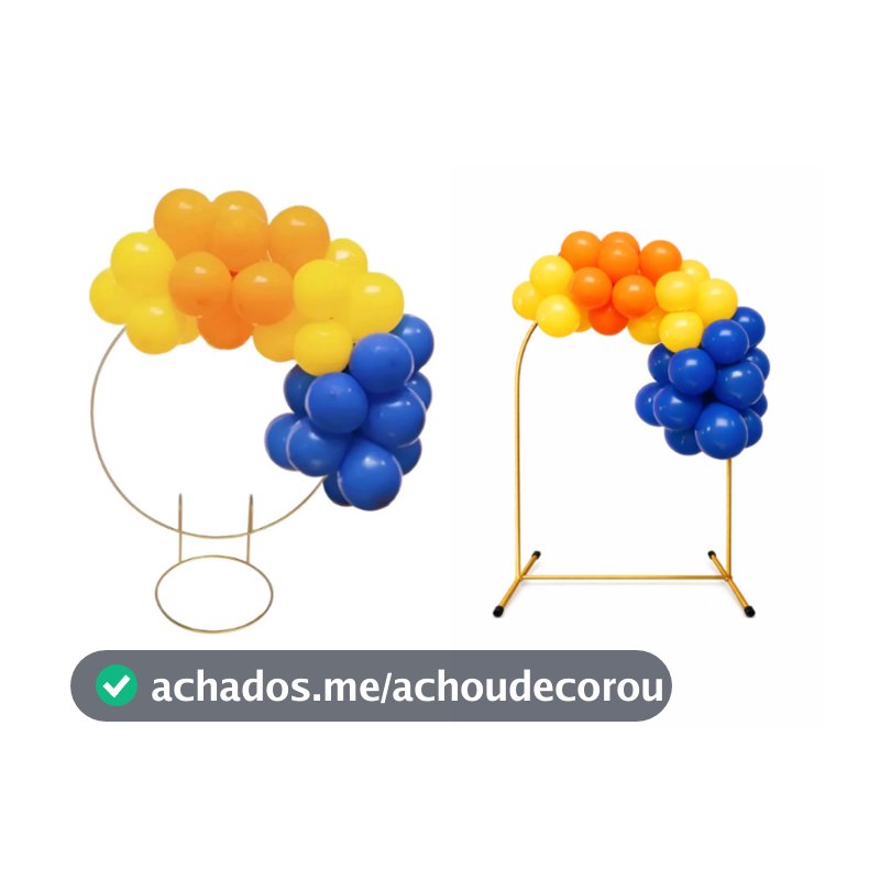 Kit Decorativo Arco De Mesa Romano Redondo Dourado Festas Aniversario
