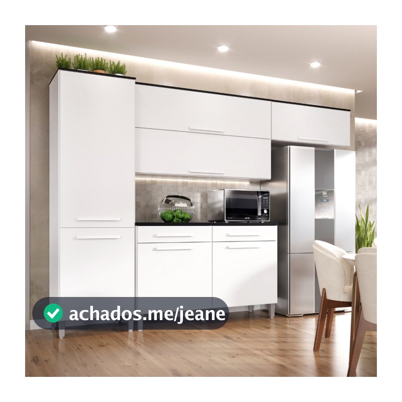 Armário de Cozinha Jasmim 7 Portas 2 gavetas Pés Reguláveis