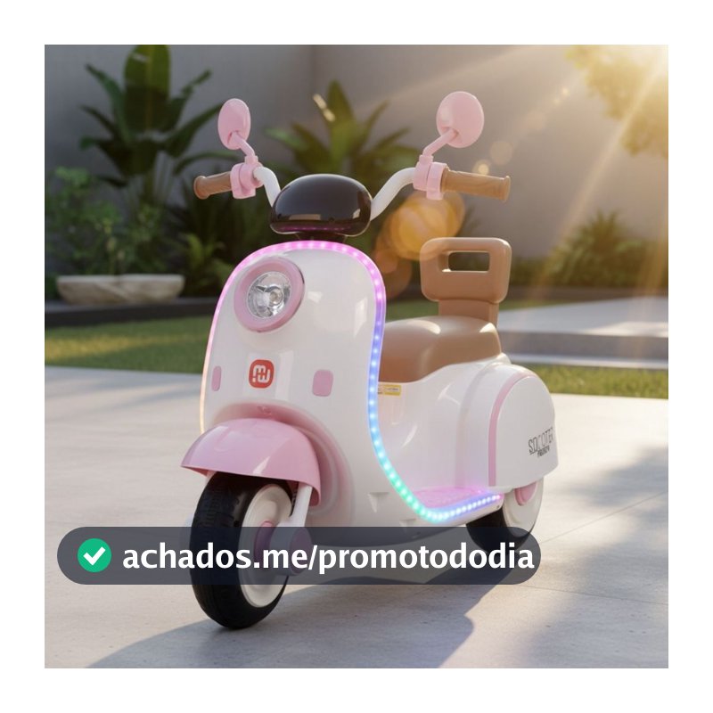 Moto Elétrica Infantil 6V Scooter com Luz LED Som e Música Divertida