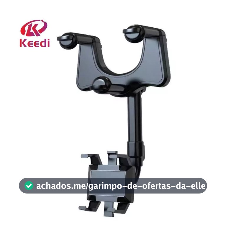 Suporte Universal Veicular Carro Encaixe Retrovisor 360o  Cor Preto