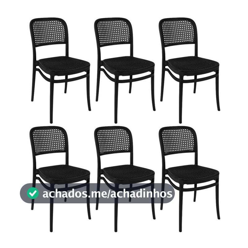 Kit 6 Cadeiras de Jantar Roma para Sala e Cozinha