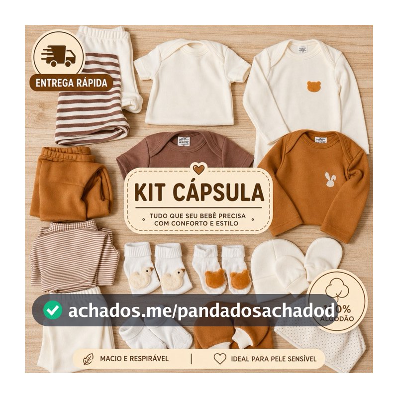 Kit Minimalista Boho 18 peças Cápsula Roupa De Bebê Pronto Para Maternidade Enxoxal Menino Menina