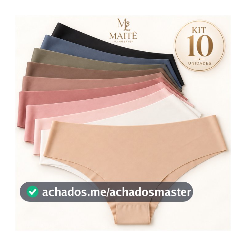 Kit 10 Calcinhas Sem Costura Corte a Laser Tanga Feminina Confortável Não Marca na Roupa