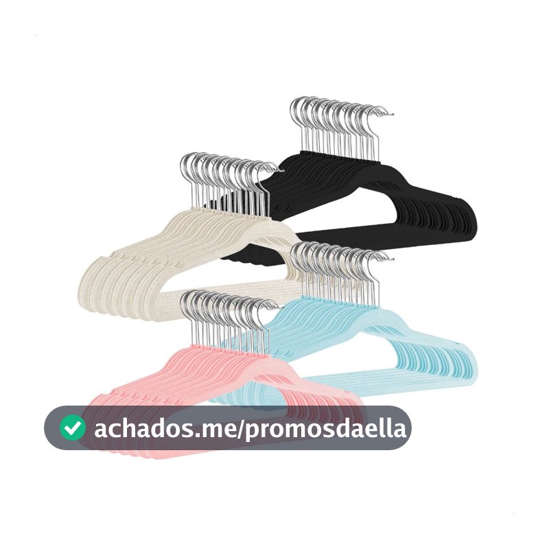 Kit 40 Cabide Infantil Veludo Slim Antideslizante Ultrafino