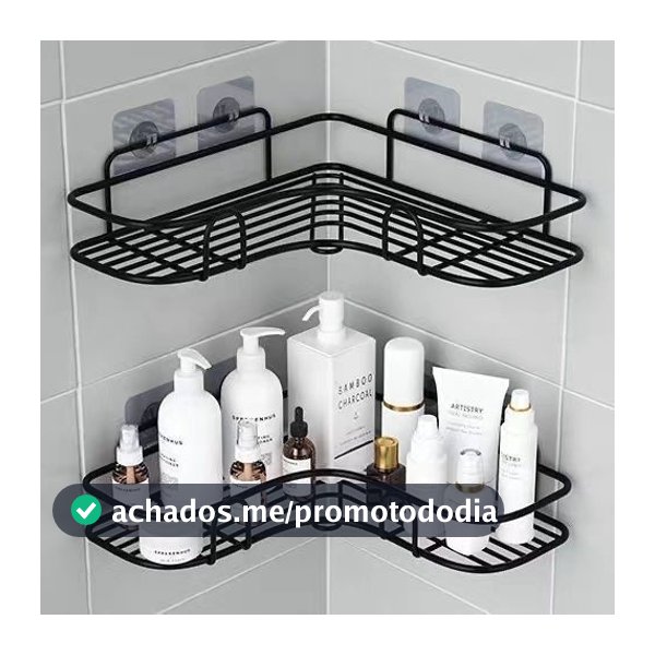 Kit 2 Prateleiras Suporte Com Alto Adesivos Para Parede Banheiro Cozinha lavanderia Shampoo E Sabonete