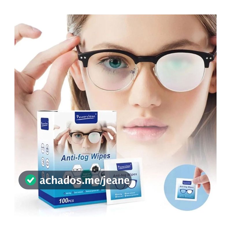 Pacote 100 Flanelas óculos Eco Lenço Umedecido Antiembaçante Limpa Óculos Lente Câmera Tela Celular