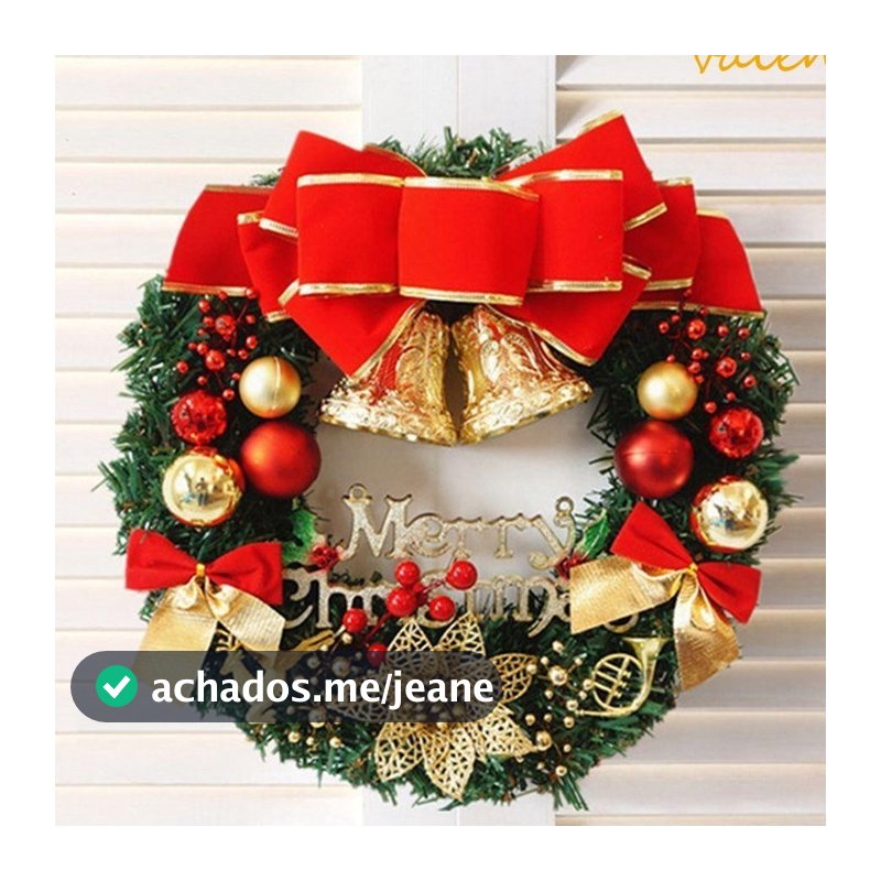 Guirlanda Natalina De Luxo Natal 35cm LED Decorações Porta Pendurado De Natal Feliz Natal