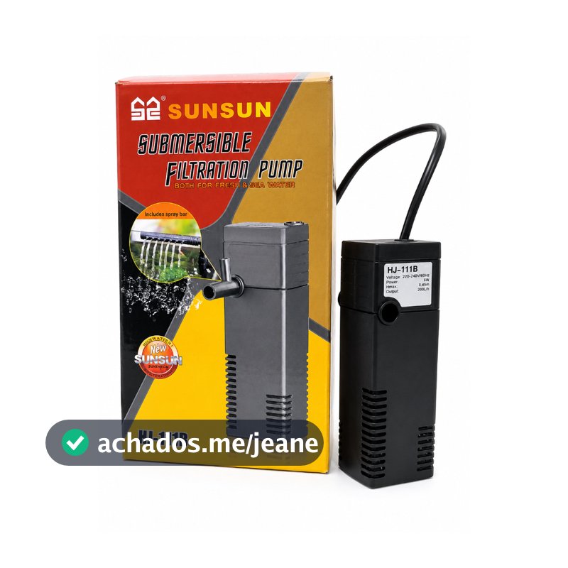 Filtro Interno Aquário Aquaterrário Terrário Indicado para 10 20 30 Litros Sunsun Hj-111b