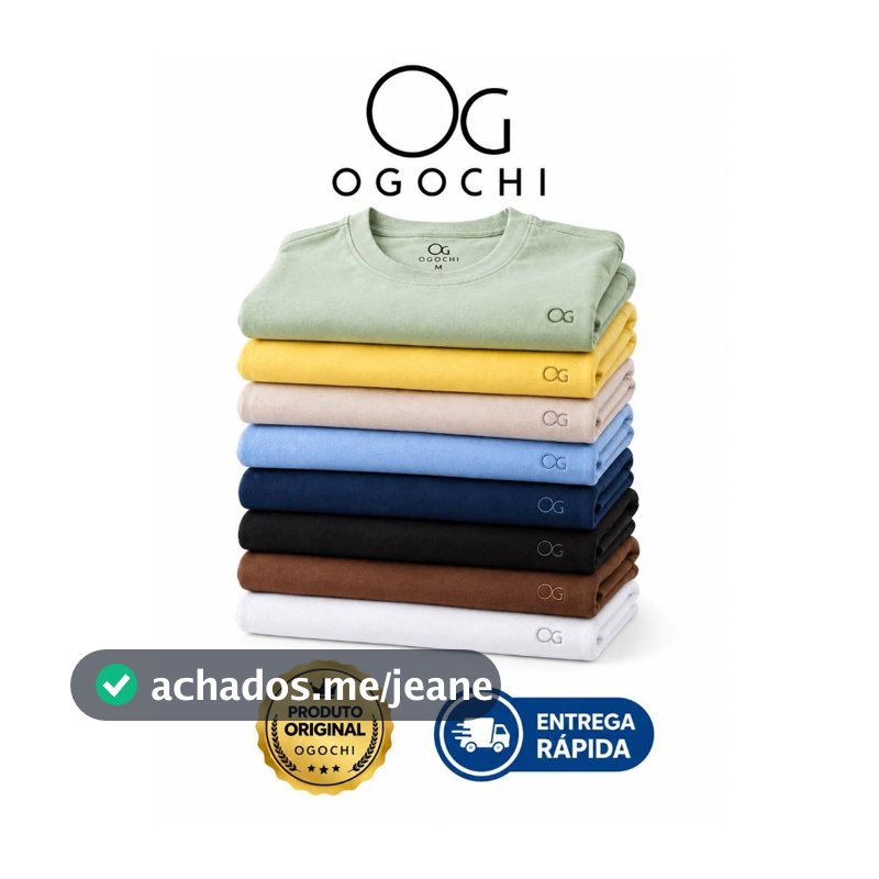 Camiseta Ogochi Masculina Original 100% Algodão Conforto Premium Vendedor Autorizado