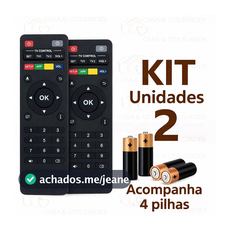 Controles Remotos Para TV B ox Inteligente Completo com Pilhas