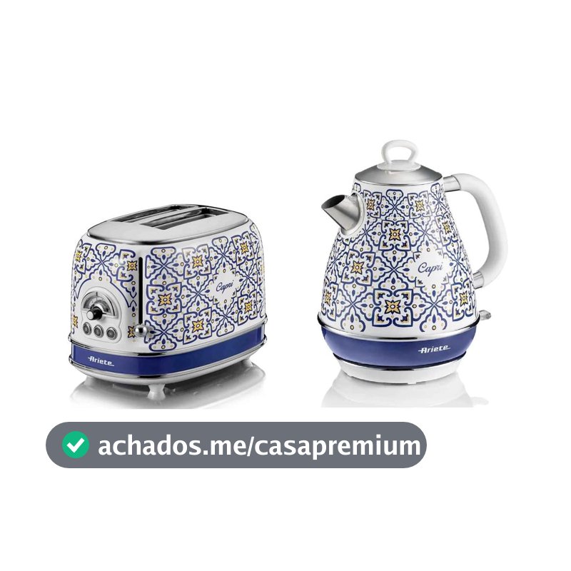 Kit Torradeira E Chaleira Elétrica 1,7L Estampada Capri 127V