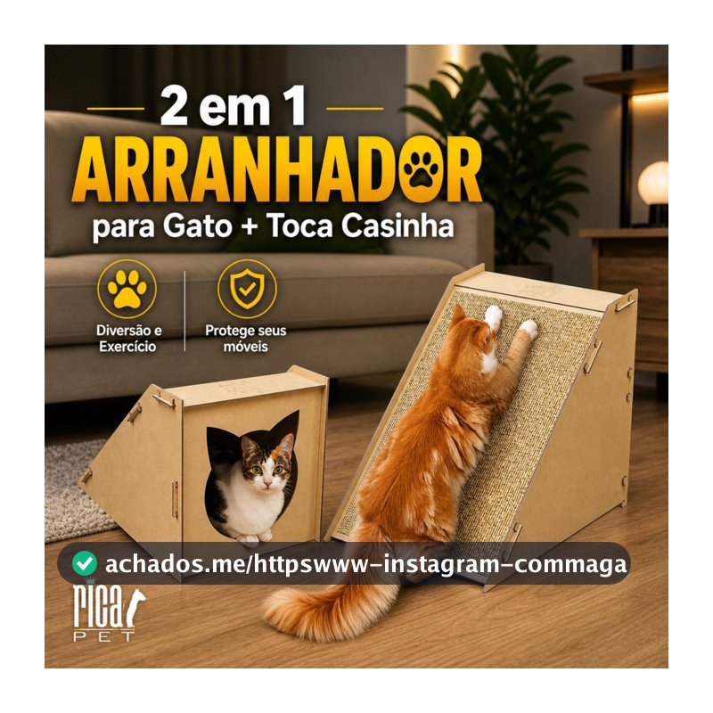 Arranhador Gato Rampa Anti Estresse Brinquedo Tóca Casinha Ricapet