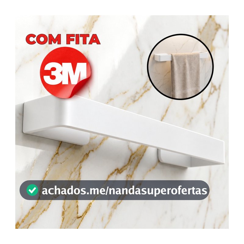 Porta Toalha Banheiro Sem Furo Suporte Rosto Toalheiro Pendurador Banho Adesivo Lavabo Branco