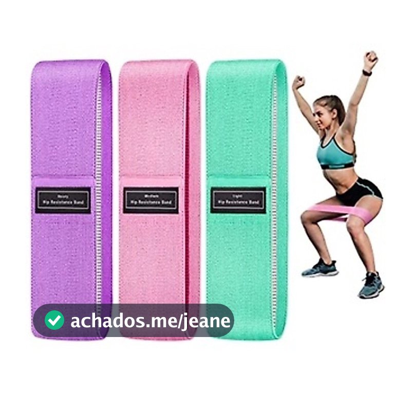Kit 3 Faixas Elásticas De Exercício Hip Resistance Bands Para Malhar em Casa