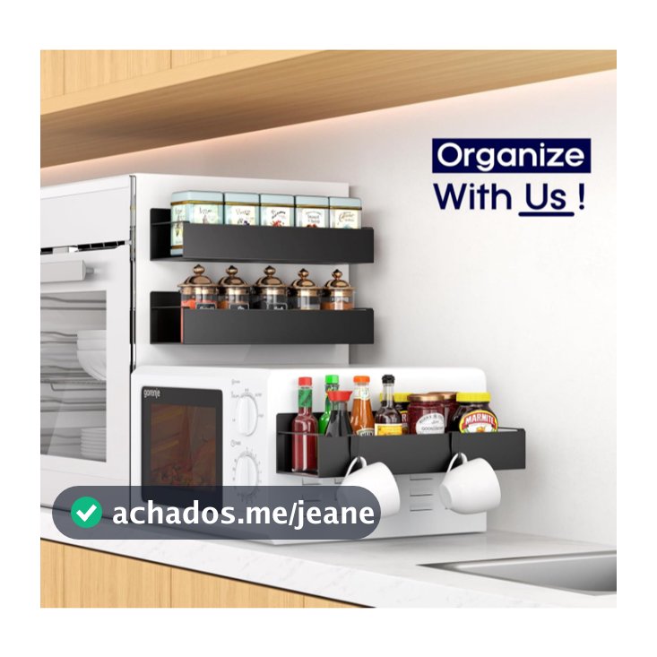 Kit 2 Prateleira Geladeira Organizador Magnética para Cozinha Geladeira Máquina de Lavar Temperos