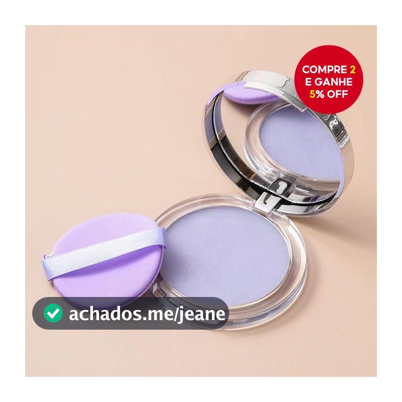 Novo Pó Compacto Translúcido Roxo Candy Bella - Controle de Oleosidade, Clareador, Leve e com Acabamento Matte de Longa