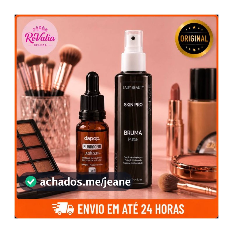 Kit Blindagem Dapop 15ml + Bruma Skin Pro Matte 130ml Fixador de Maquiagem Longa Duração Original