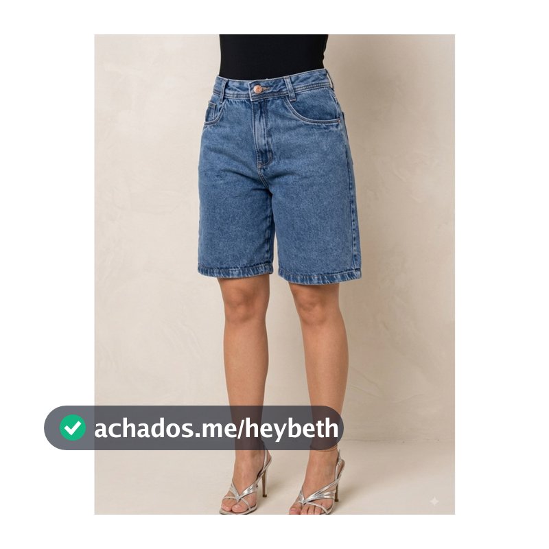 Bermuda Jeans Feminina  Jorts Cintura Alta Casual