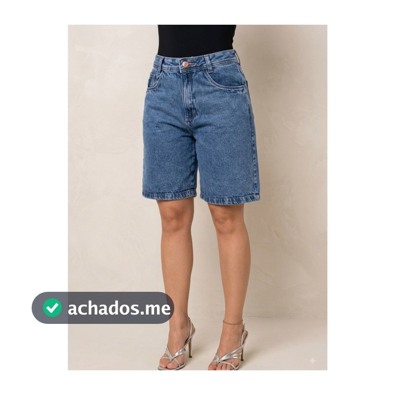 Bermuda Jeans Feminina  Jorts Cintura Alta Casual