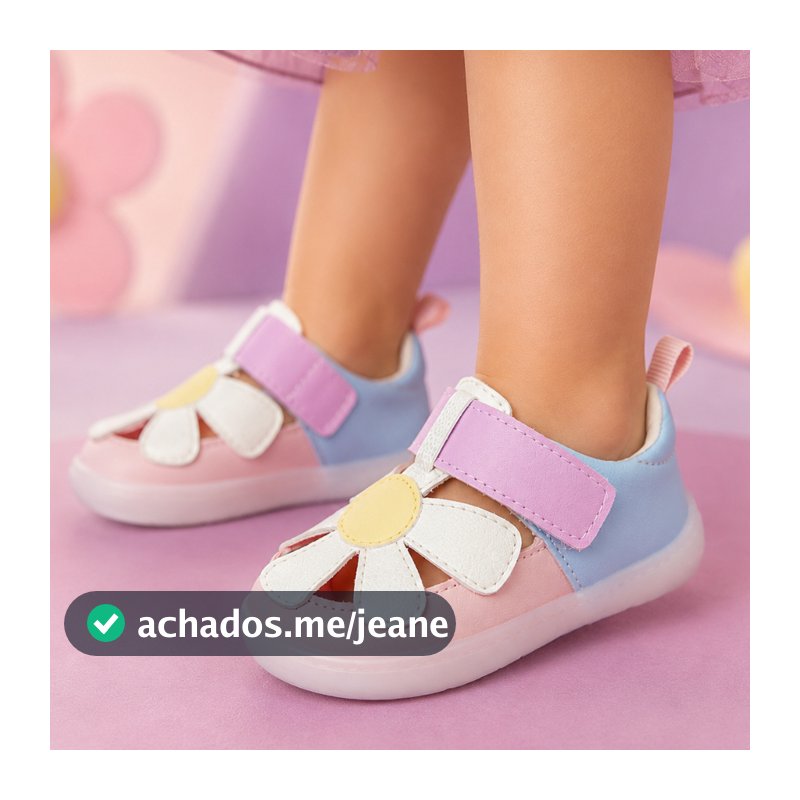 Tênis Infantil Menina Barefoot Flor Margarida Pampili