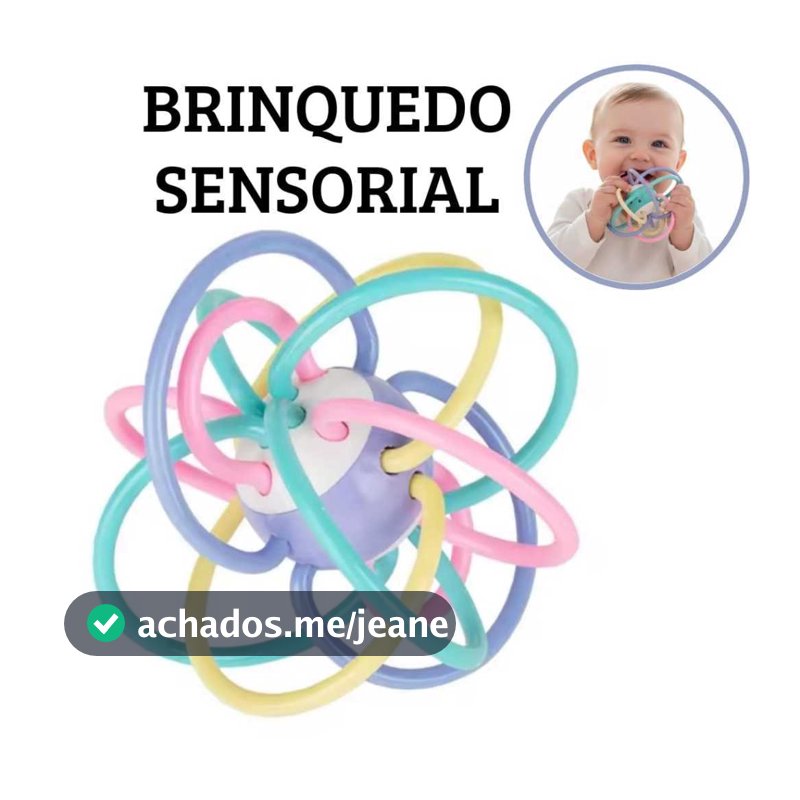 Bolinha de Silicone Sensorial Mordedor Manhattan Cordenação Motora