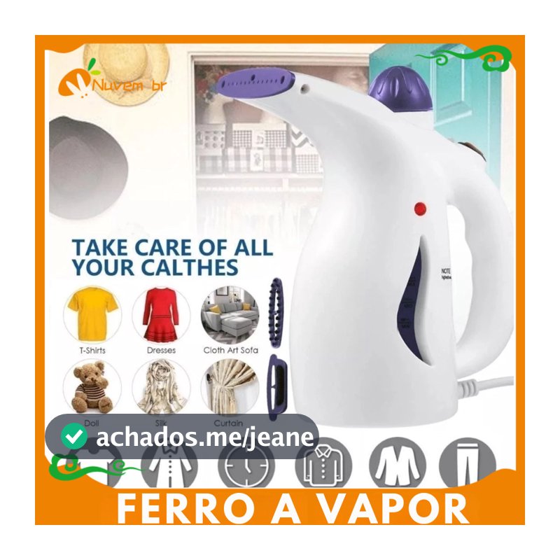 Ferro de Passar Roupa Portátil 110V e 220V 800W Vaporizador de Roupas Tira Amassados Rápido e Prático - NUVEM