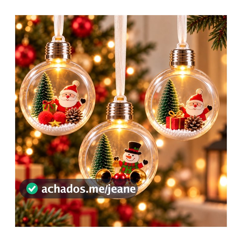 Kit Bola De Natal Enfeite Para Arvore De Natal Decoração Led Pisca Pisca Enfeite De Natal