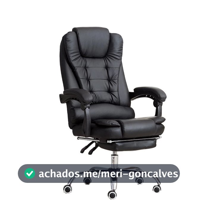 Cadeira de Escritório Presidente Luxo Massagem Base Giratória Apoio para os Pés
