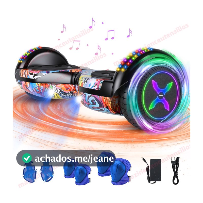 Hoverboard Camuflado C/ Led Colorido E Música Bluetooth