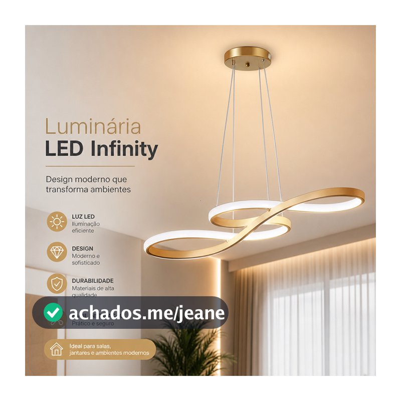 Lustre Moderno Dourado 75cm 3 Cores De Luz Pendente Varios Modelos Para Sala Sala de Estar 110-220V