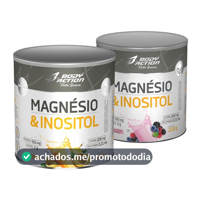 Kit 2x Magnésio & Inositol Com Melatonina 210g Bodyaction