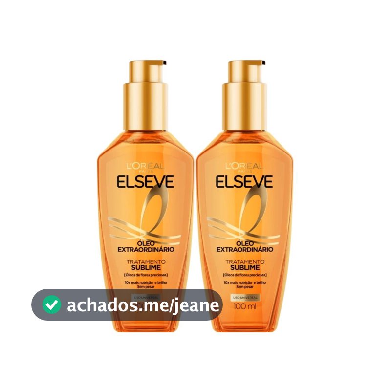 Kit Óleo Capilar Elseve L'Oréal Paris Óleo Extraordinário: Nutrição, Brilho  - 2 Unidades