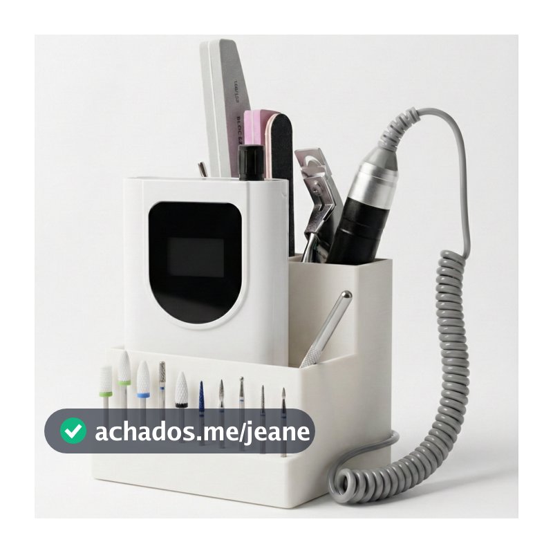 Organizador de Brocas e Motor de Lixa Profissional – Suporte Porta Lixa Elétrica Nail Designer
