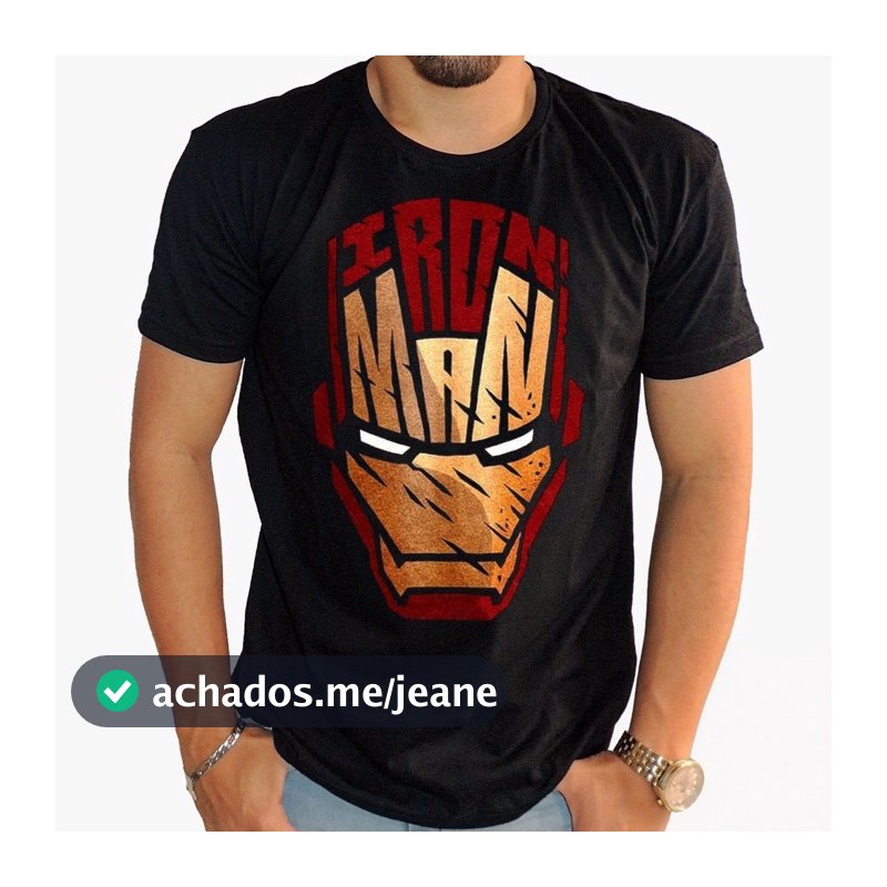 Camiseta Premium Homem de Ferro  Algodão Iron Man Geeko
