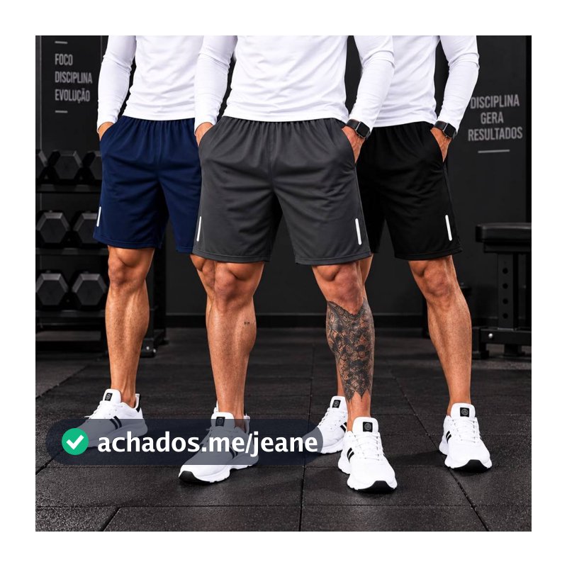 Kit 3 Bermudas Esportiva Short Masculino Para Corrida e Academia
