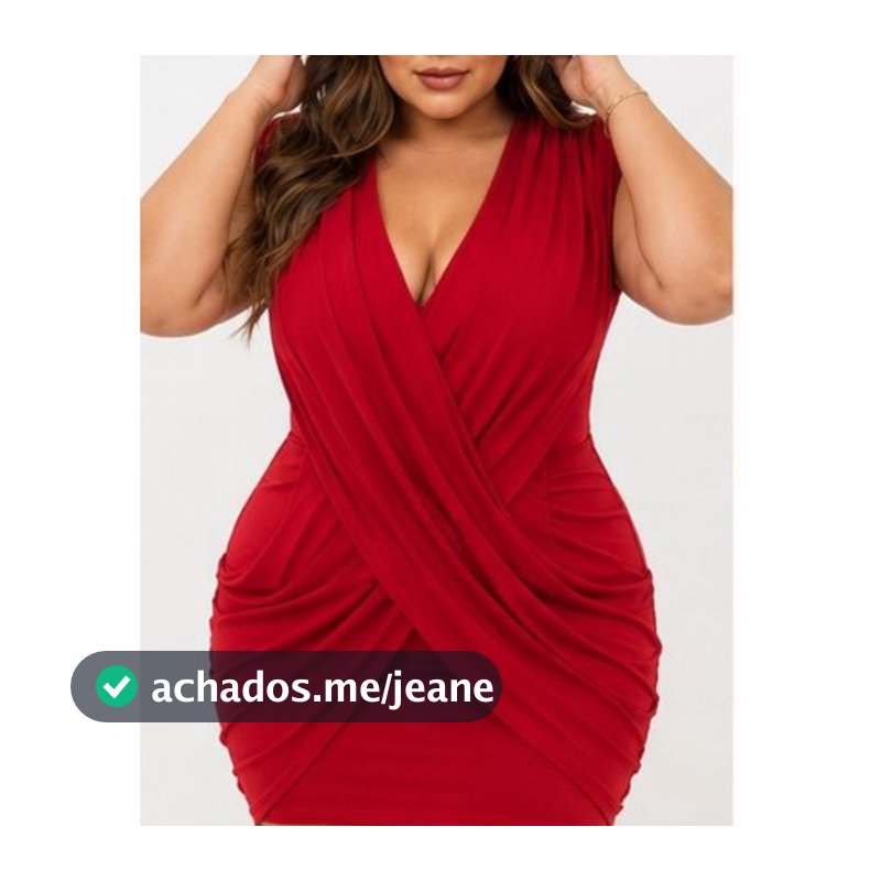 Vestido Plus Size Feminino Curto Transpassado Drapeado Decote V Elegante Festa Casual