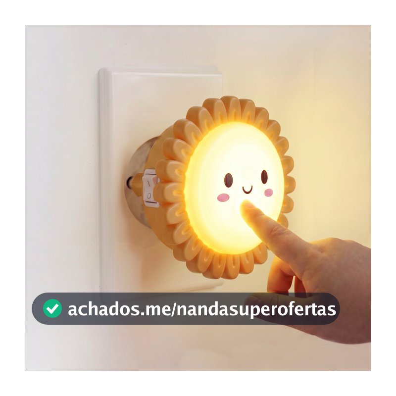 Luminária Noturna Flor LED 1W Bivolt Luz Suave Tomada Quarto Infantil Decoração
