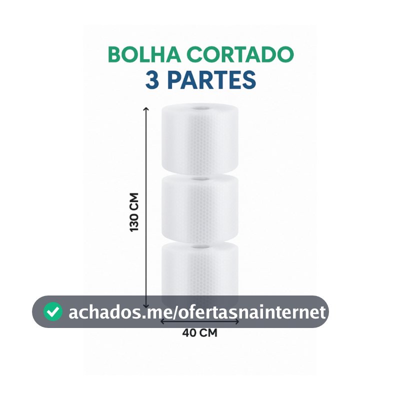 Plástico Bolha 43cm x 100m 3 Cortes E-commerce Mudança