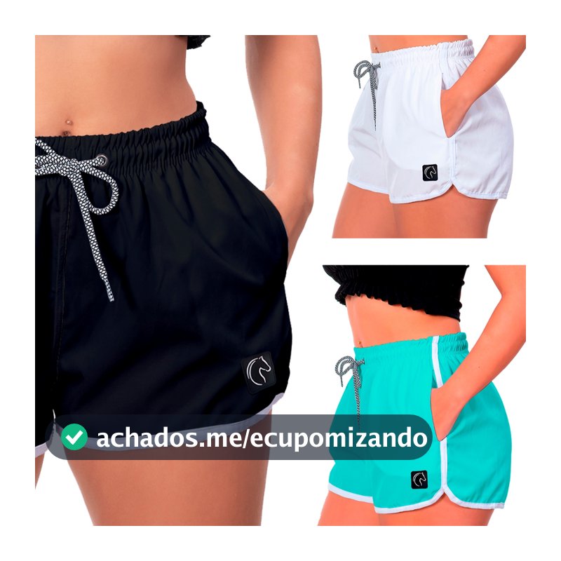 Kit 3 Shorts Feminino Premium Secagem Rápida com Elástico Moda Casual Praia ou Academia Lisos