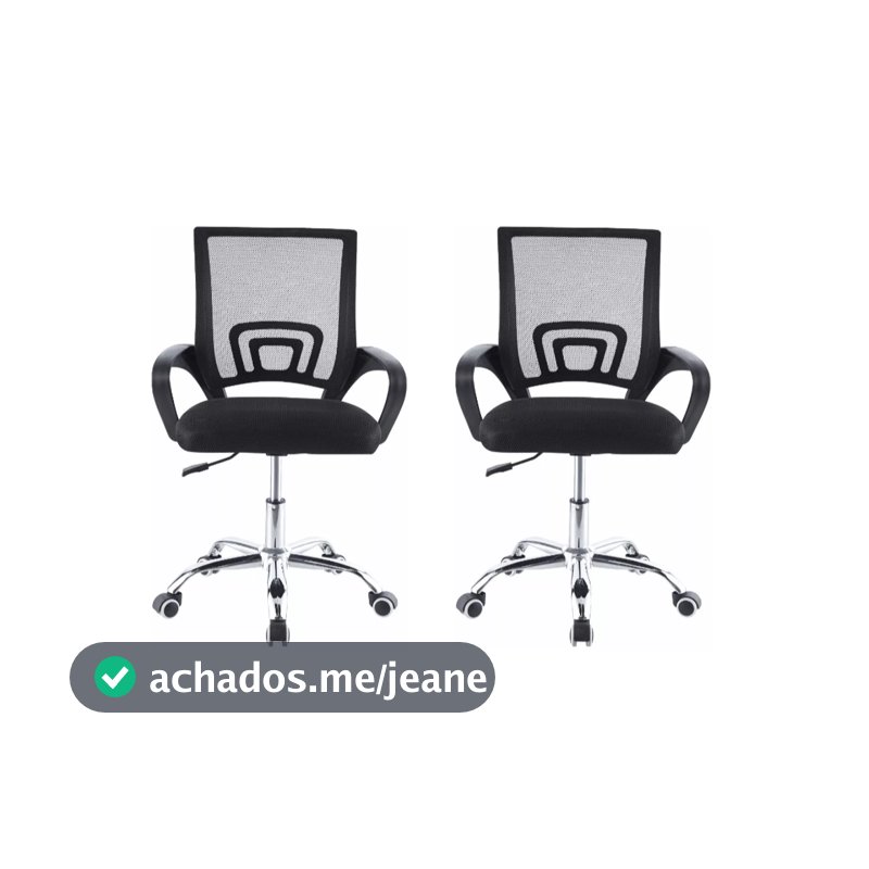 Kit 2 Cadeiras Escritório Presidente Estofado Mesh Office