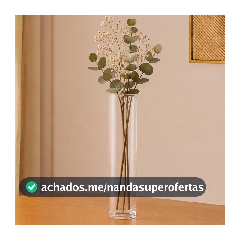 Vaso Tubo Cilíndrico de Vidro para Flores e Arranjos Decorativos