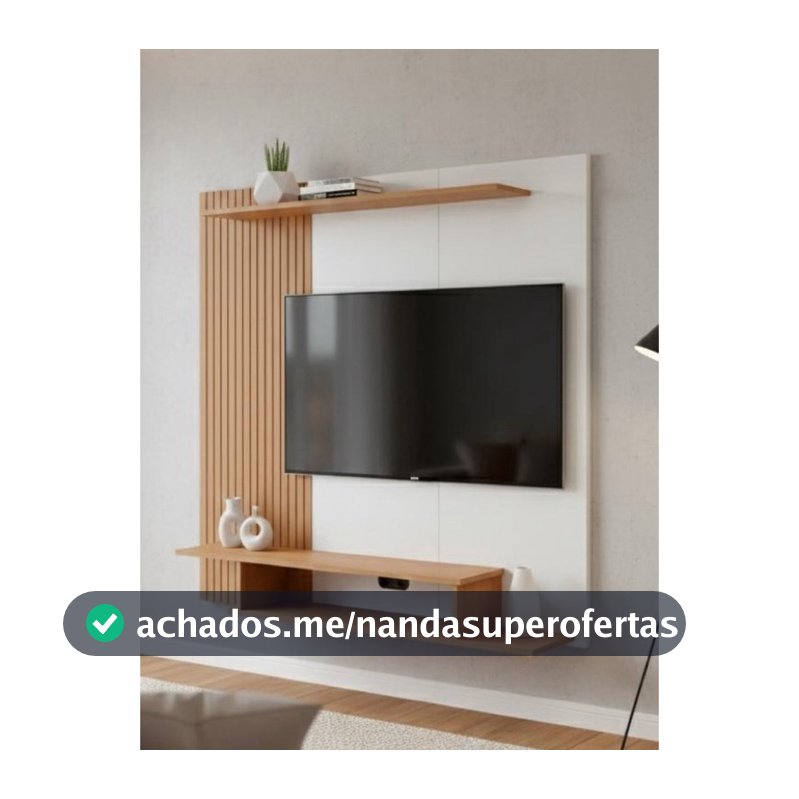 Painel TV Mônaco até 43 polegadas - Suspenso e com Nicho Prateleira - Sala Quarto
