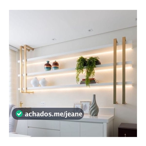 Kit Super  prateleira industrial DOURADO E BRANCO